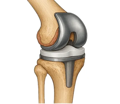 Total Knee Replacement anatomy illustration